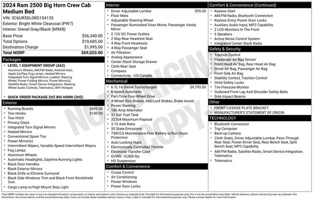 ram ram 2500 pickup 2024 3C6UR5DL0RG154135 image ram ram 2500 pickup 2024 3C6UR5DL0RG154135 image